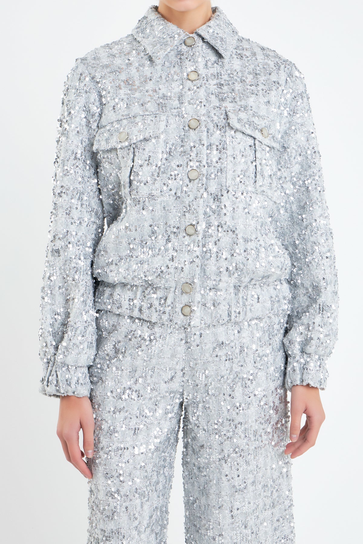 ENGLISH FACTORY - Sequin Tweed Jacket - JACKETS available at Objectrare
