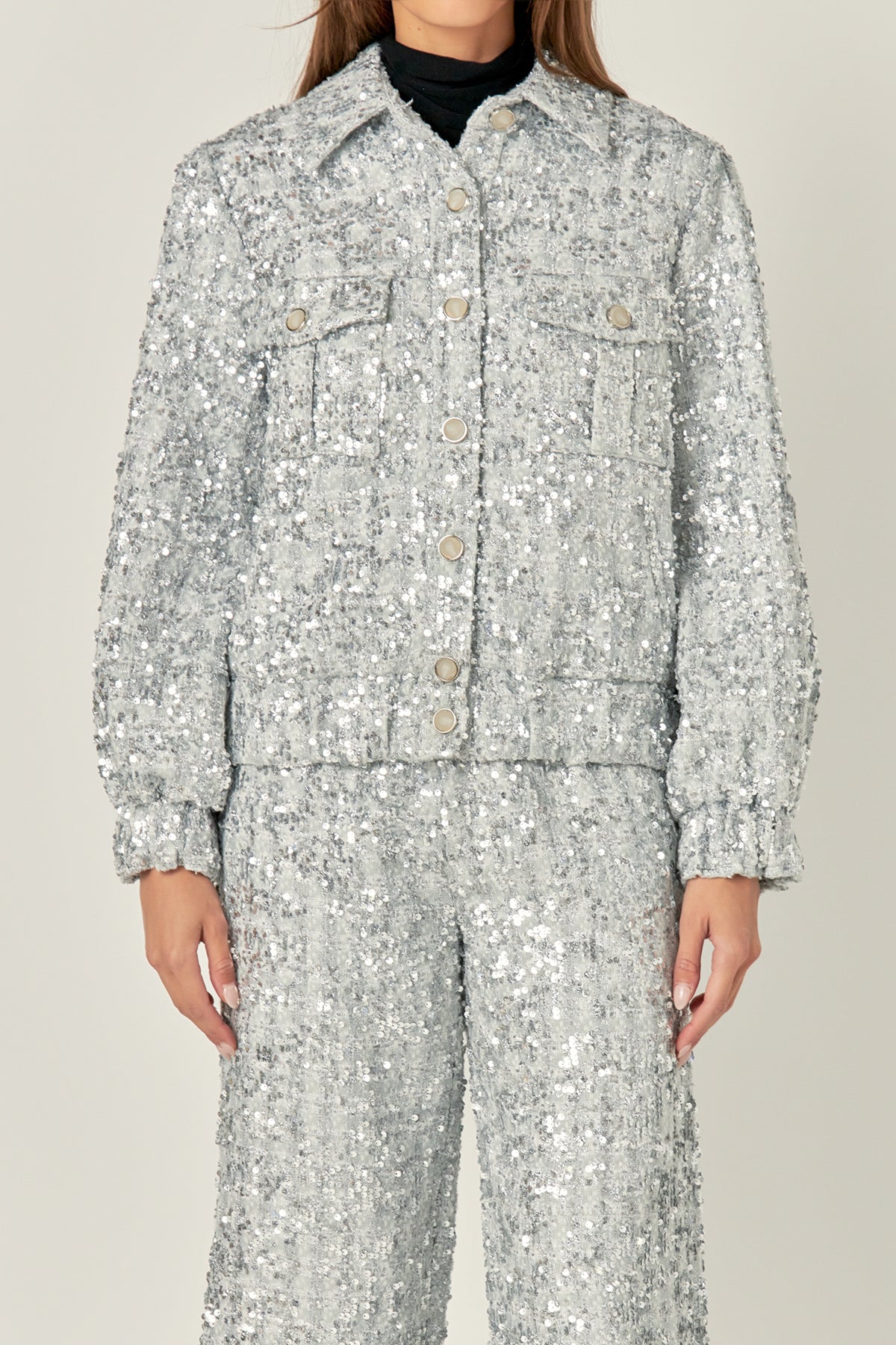 ENGLISH FACTORY - Sequin Tweed Jacket - JACKETS available at Objectrare