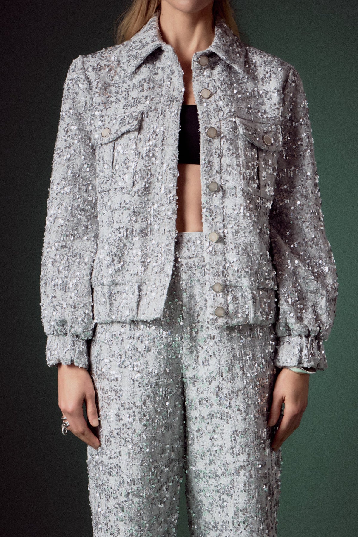 ENGLISH FACTORY - Sequin Tweed Jacket - JACKETS available at Objectrare