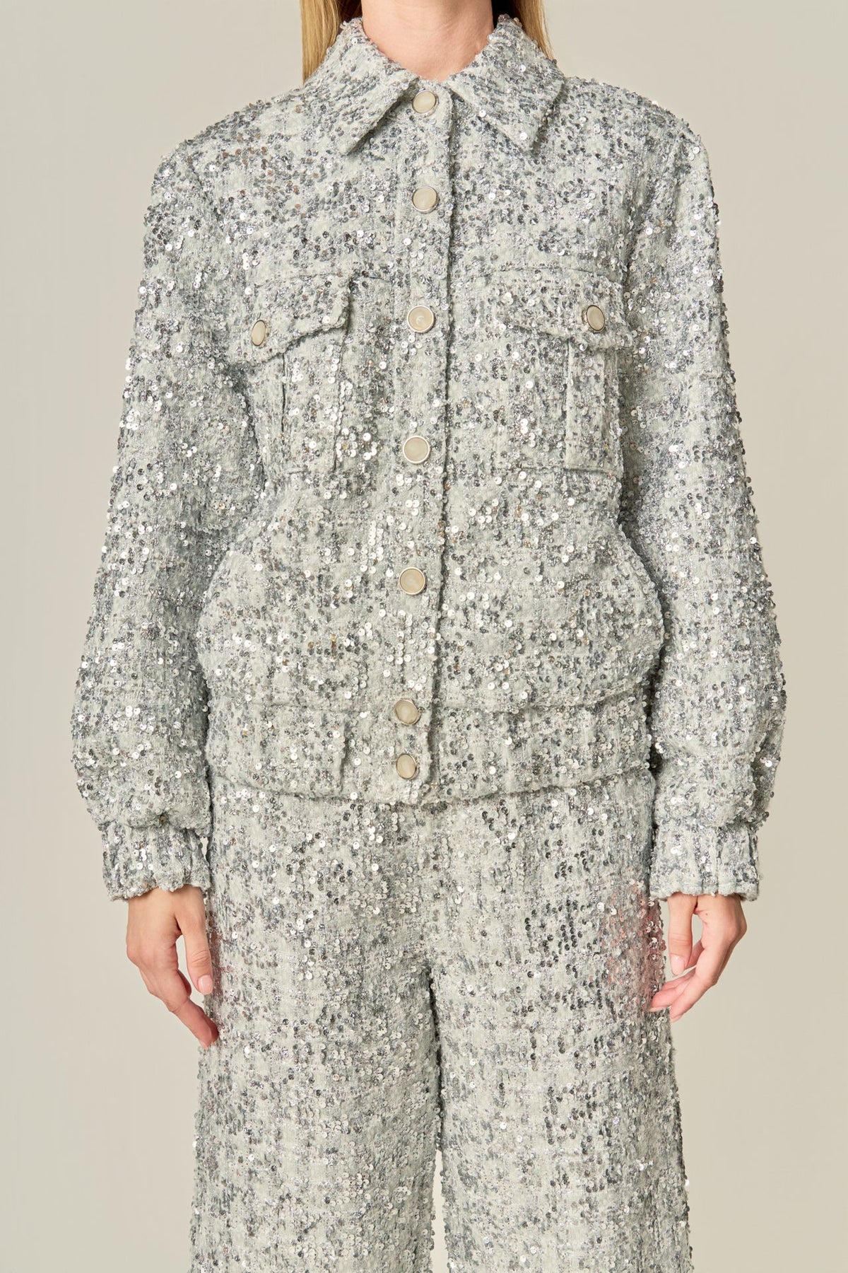 ENGLISH FACTORY - Sequin Tweed Jacket - JACKETS available at Objectrare