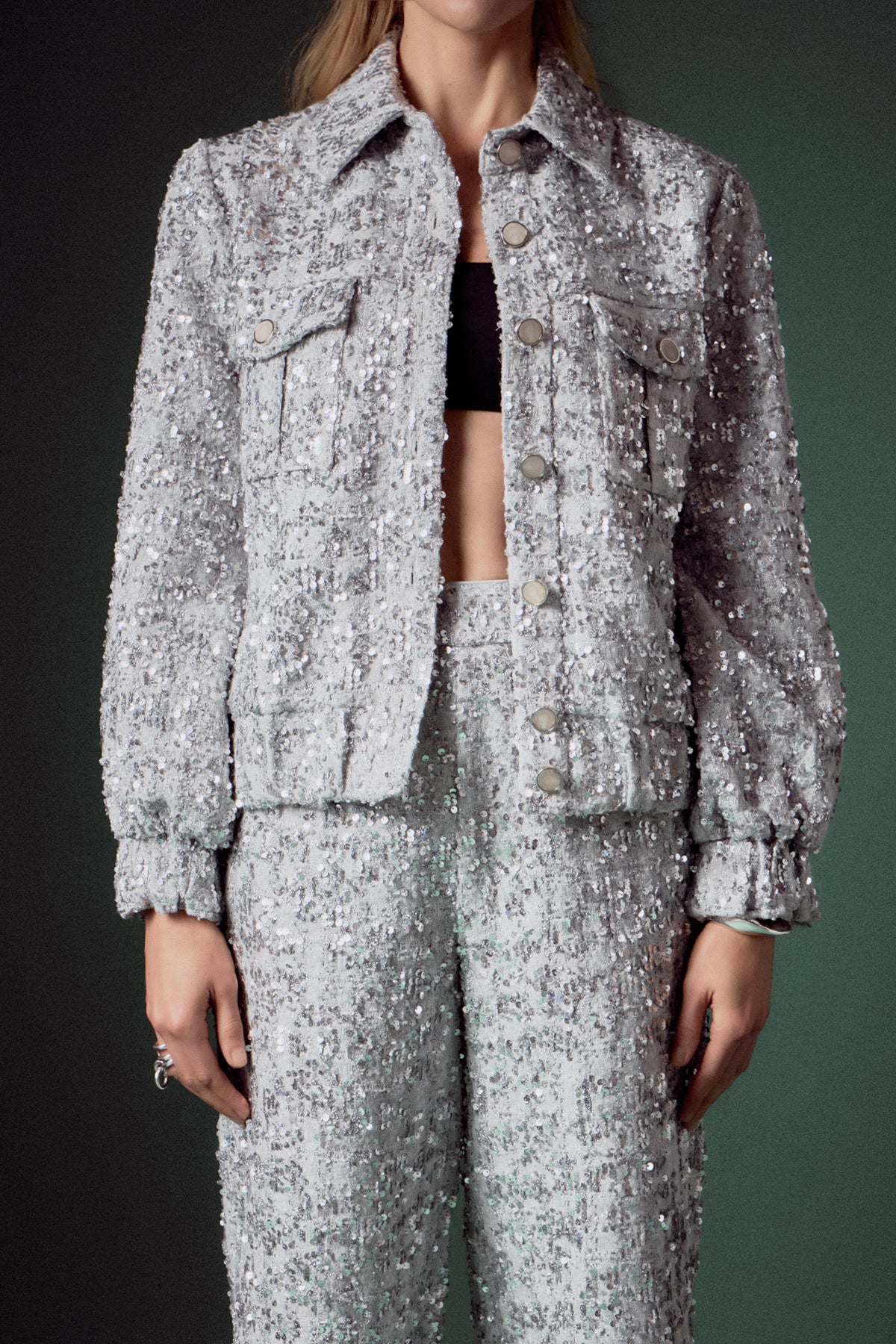 Sequin Tweed Jacket