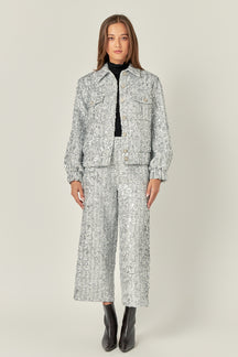 ENGLISH FACTORY - Sequin Tweed Jacket - JACKETS available at Objectrare