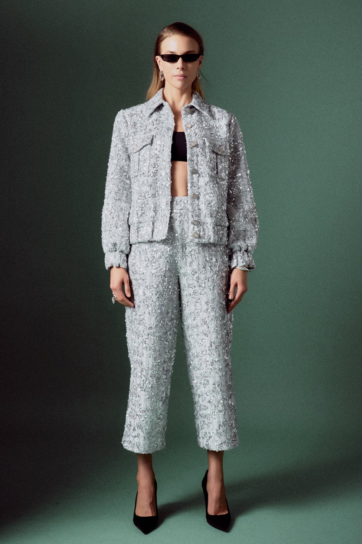 ENGLISH FACTORY - Sequin Tweed Jacket - JACKETS available at Objectrare
