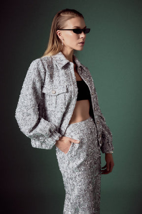 ENGLISH FACTORY - English Factory - Sequin Tweed Jacket - JACKETS available at Objectrare