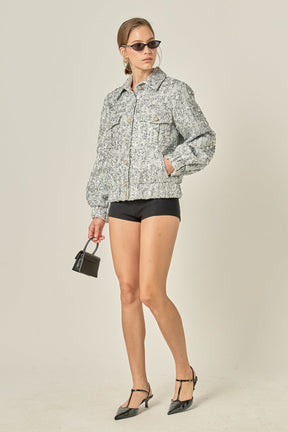 ENGLISH FACTORY - Sequin Tweed Jacket - JACKETS available at Objectrare