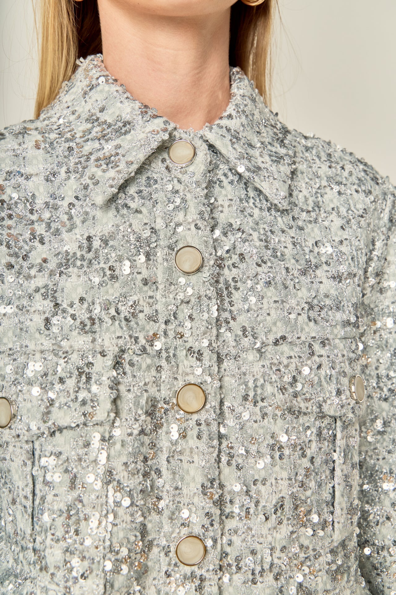 ENGLISH FACTORY - Sequin Tweed Jacket - JACKETS available at Objectrare