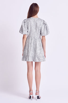 ENGLISH FACTORY - English Factory - Sequin Tweed Tiered Mini Dress - DRESSES available at Objectrare