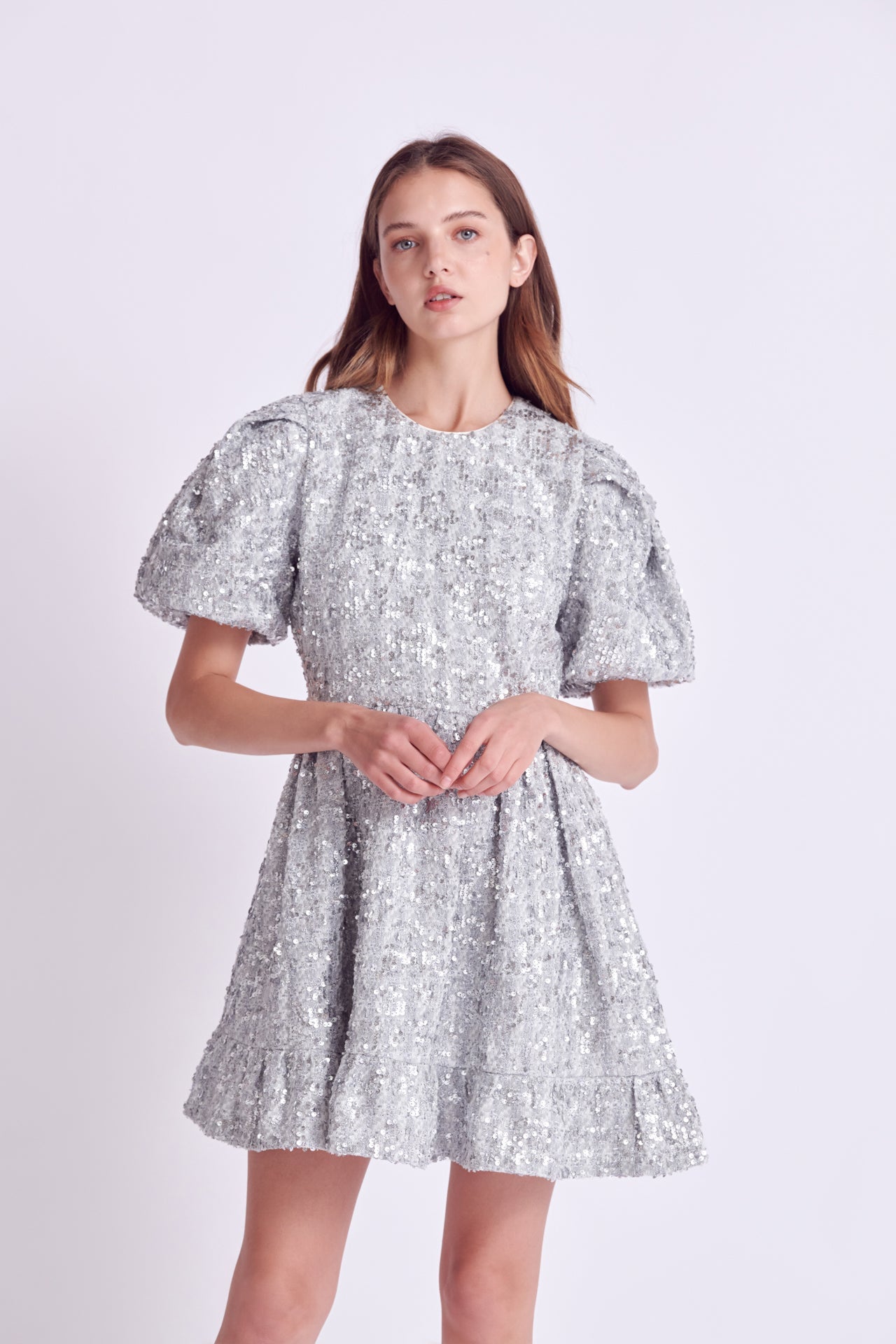 ENGLISH FACTORY - English Factory - Sequin Tweed Tiered Mini Dress - DRESSES available at Objectrare