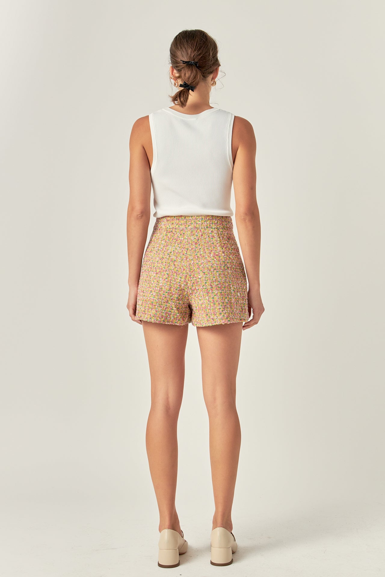 ENGLISH FACTORY - English Factory - Boucle Pleated Shorts - SHORTS available at Objectrare