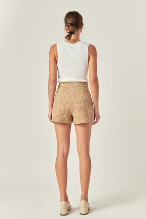 ENGLISH FACTORY - Boucle Pleated Shorts - SHORTS available at Objectrare