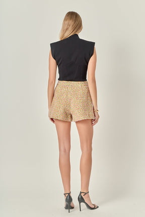 ENGLISH FACTORY - Boucle Pleated Shorts - SKORTS available at Objectrare