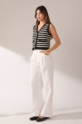 ENGLISH FACTORY - Striped Knit Vest - TOPS available at Objectrare