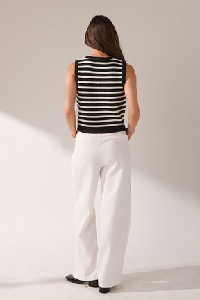 ENGLISH FACTORY - Striped Knit Vest - TOPS available at Objectrare