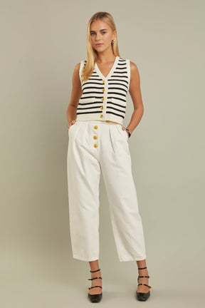 ENGLISH FACTORY - Striped Knit Vest - TOPS available at Objectrare