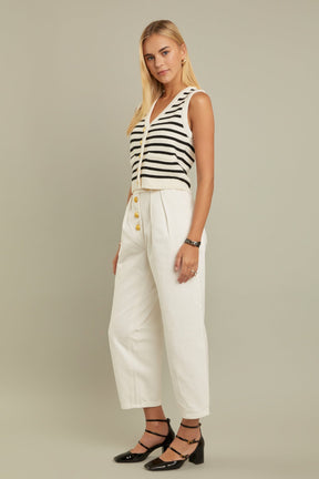 ENGLISH FACTORY - Striped Knit Vest - TOPS available at Objectrare