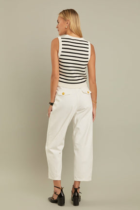 ENGLISH FACTORY - Striped Knit Vest - TOPS available at Objectrare