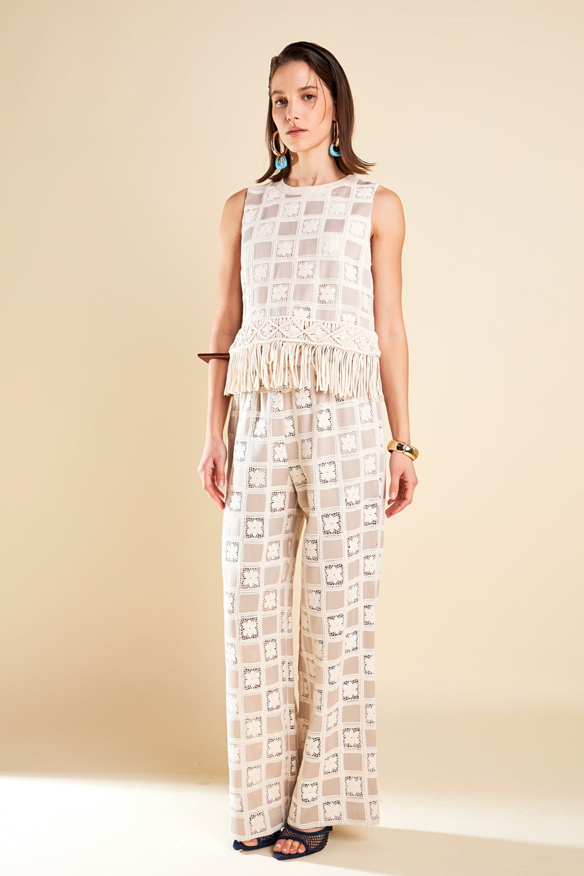ENGLISH FACTORY - Crochet Patchwork Pants - PANTS available at Objectrare