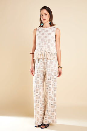 ENGLISH FACTORY - Crochet Patchwork Pants - PANTS available at Objectrare