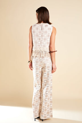 ENGLISH FACTORY - Crochet Patchwork Pants - PANTS available at Objectrare