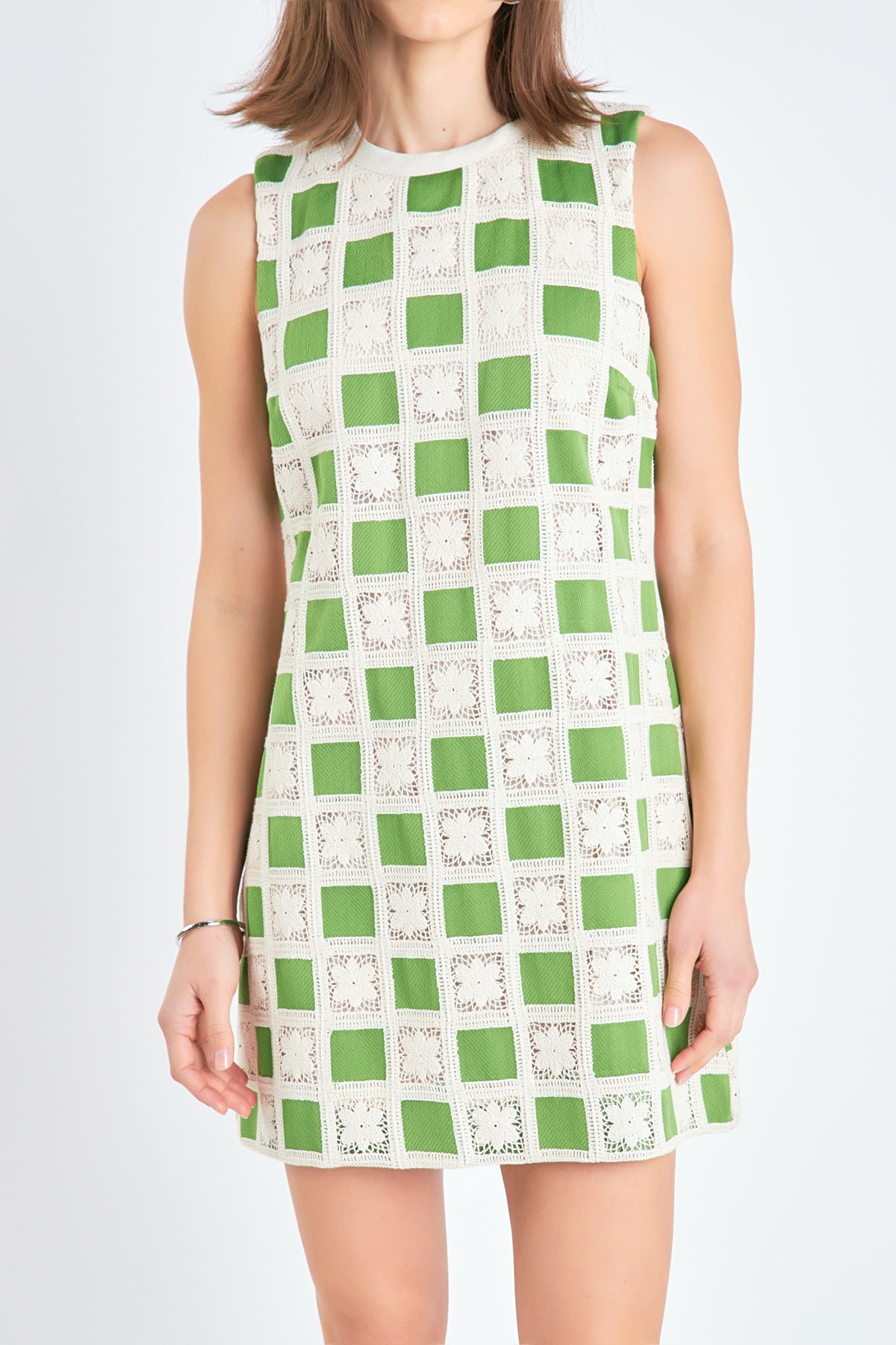 ENGLISH FACTORY - Crochet Patchwork Mini Dress - DRESSES available at Objectrare