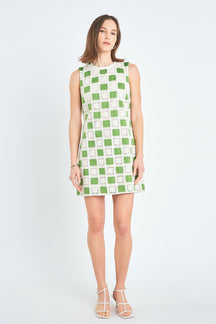 ENGLISH FACTORY - Crochet Patchwork Mini Dress - DRESSES available at Objectrare