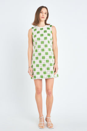 ENGLISH FACTORY - Crochet Patchwork Mini Dress - DRESSES available at Objectrare