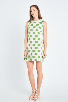 ENGLISH FACTORY - Crochet Patchwork Mini Dress - DRESSES available at Objectrare