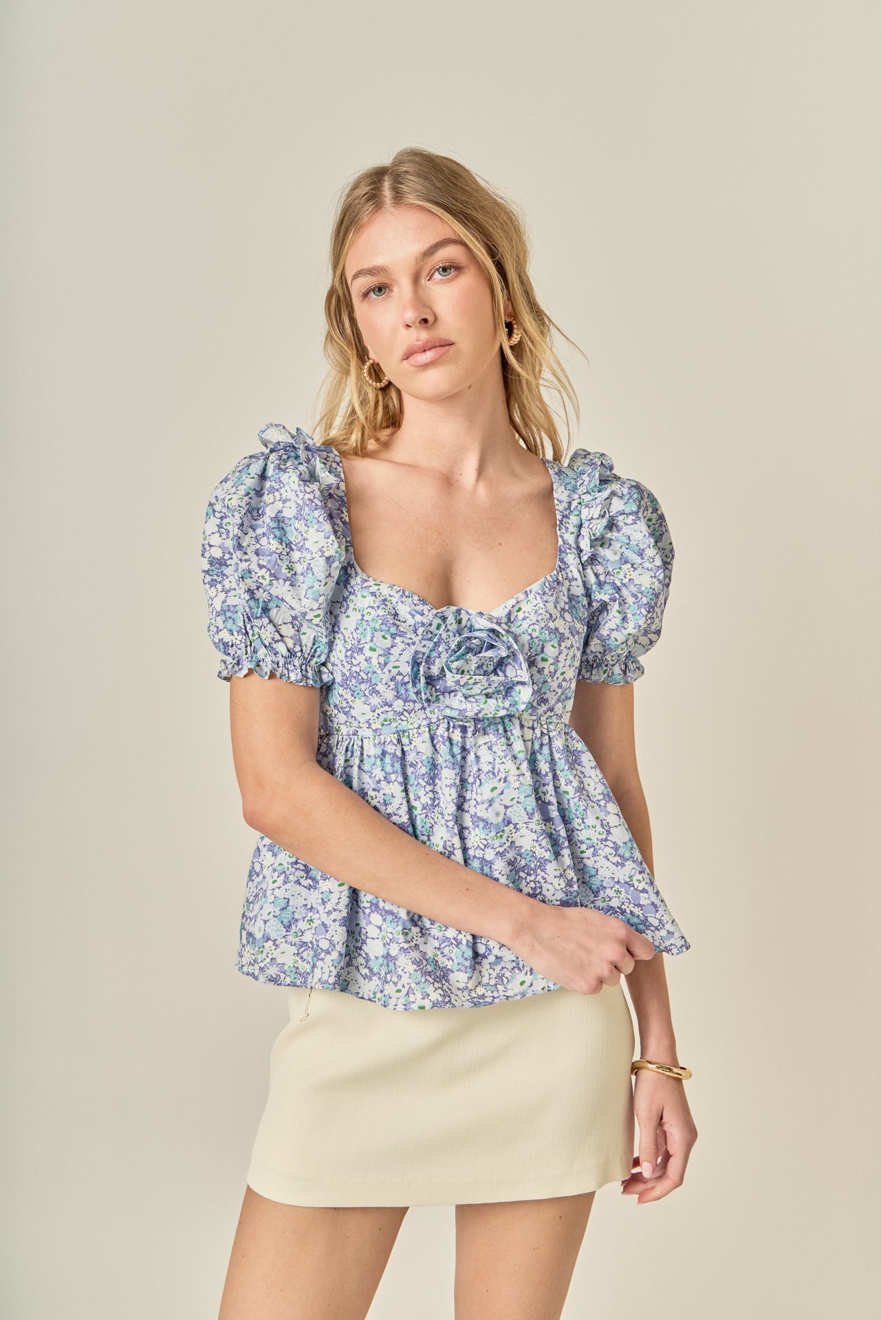 ENGLISH FACTORY - Floral Print Top With Flower - TOPS available at Objectrare