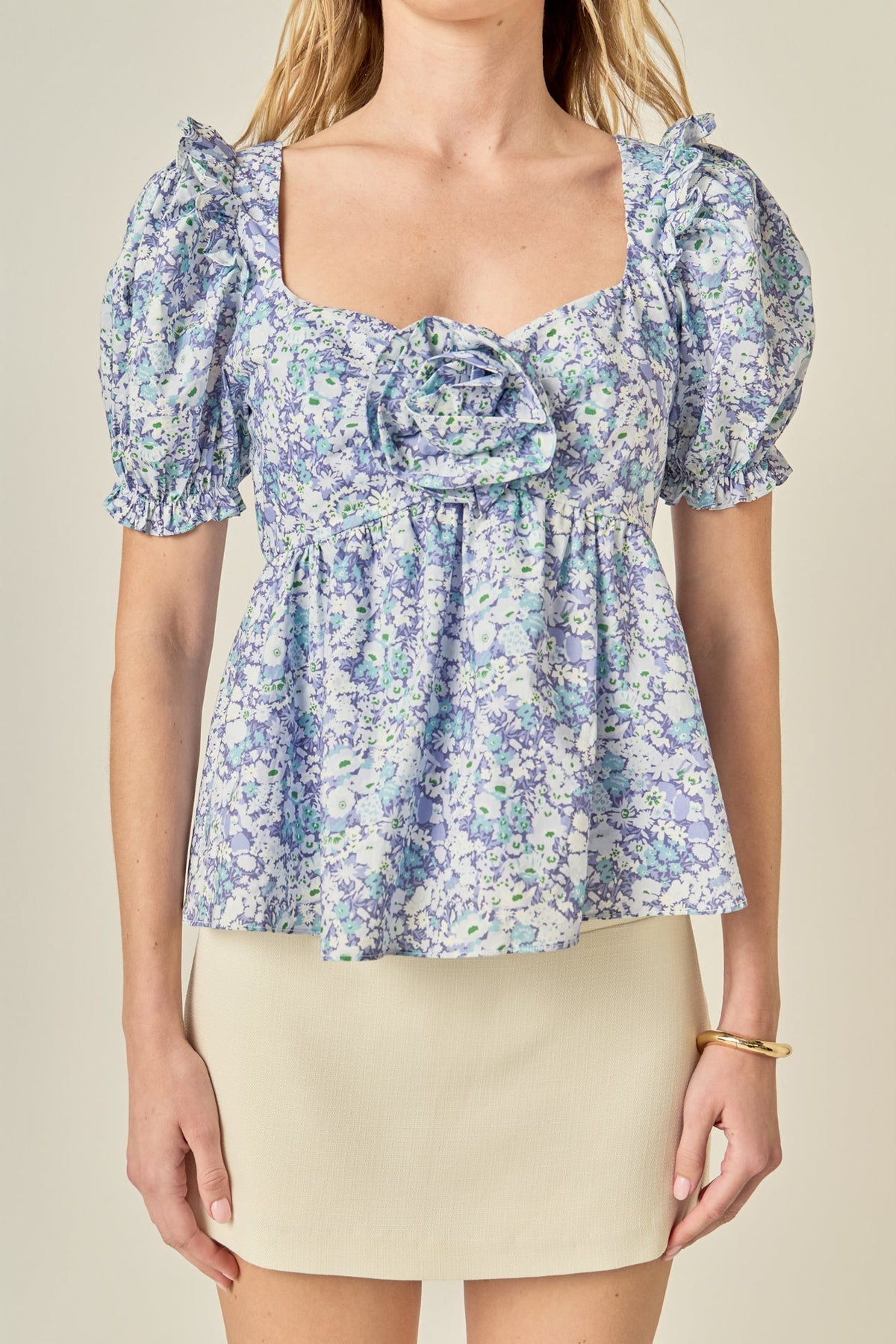 ENGLISH FACTORY - Floral Print Top With Flower - TOPS available at Objectrare