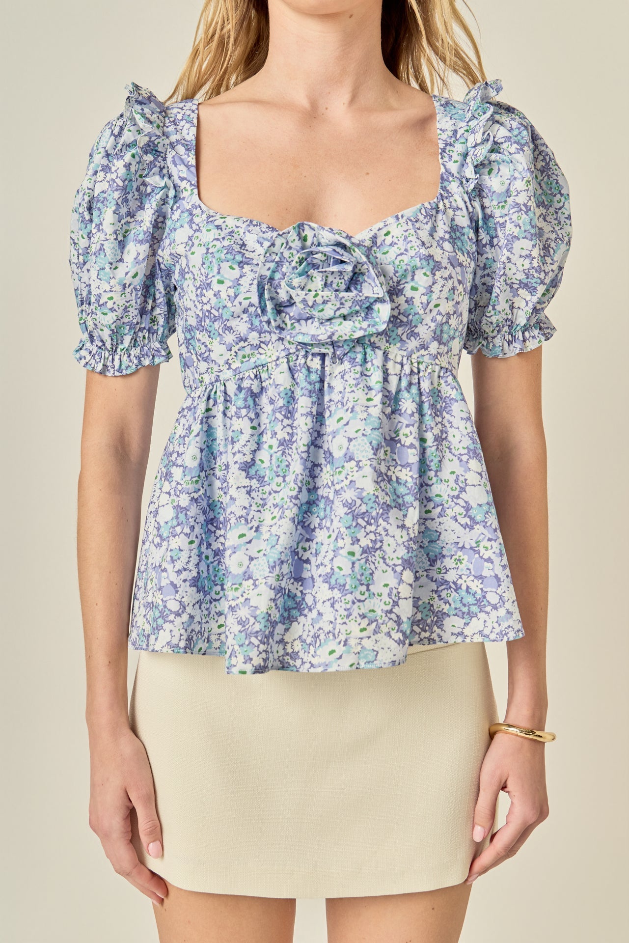 ENGLISH FACTORY - Floral Print Top With Flower - TOPS available at Objectrare