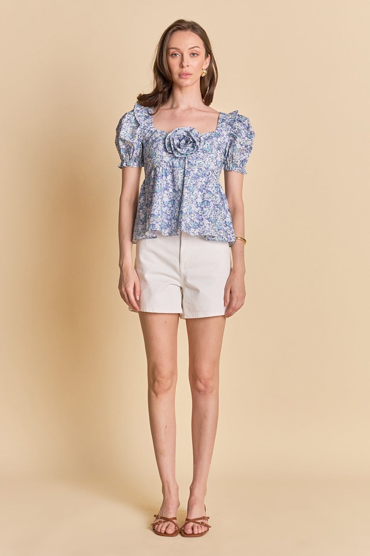 ENGLISH FACTORY - Floral Print Top With Flower - TOPS available at Objectrare