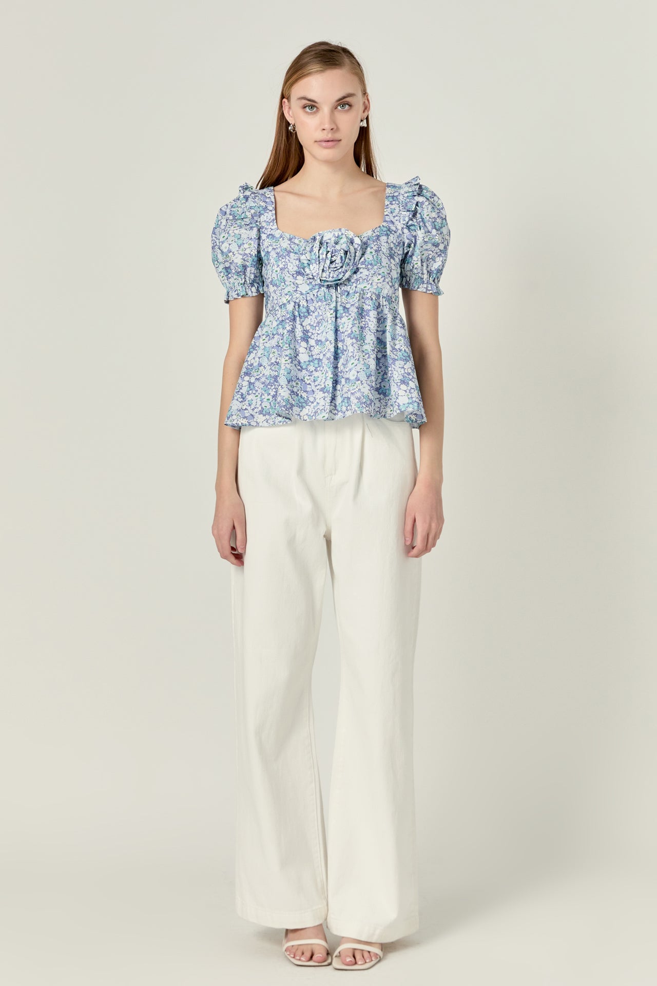 ENGLISH FACTORY - English Factory - Floral Print Top With Flower - TOPS available at Objectrare