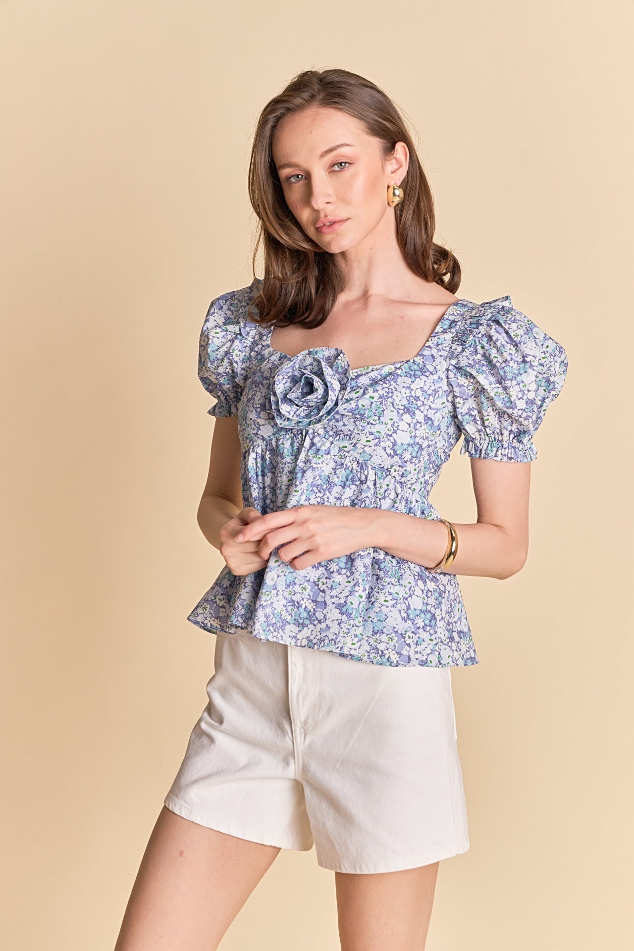 ENGLISH FACTORY - Floral Print Top With Flower - TOPS available at Objectrare