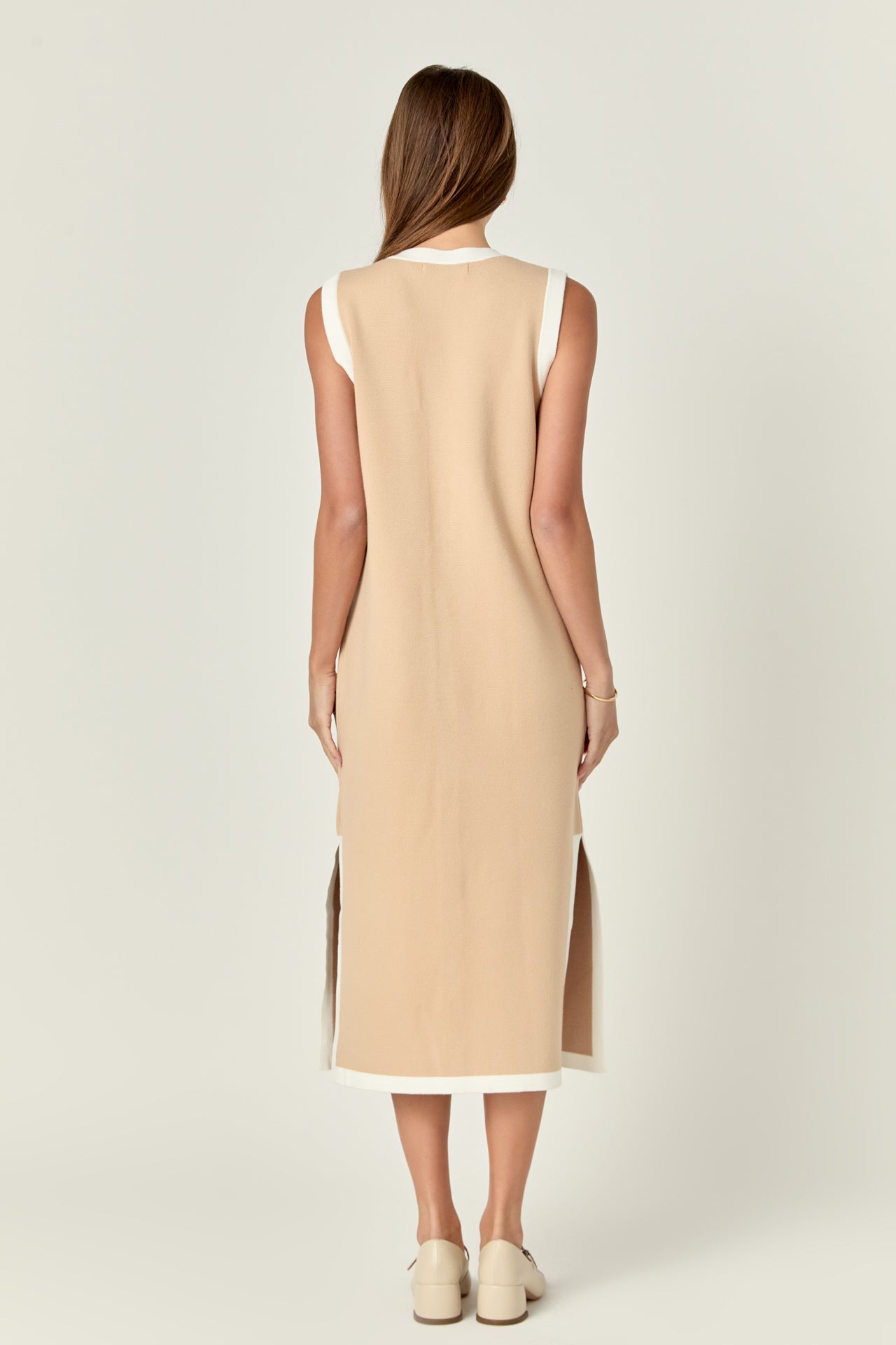 ENGLISH FACTORY - Knit Sleeveless Midi Dress With Ribbon Tie - DRESSES available at Objectrare