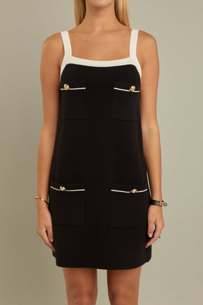 ENGLISH FACTORY - Knit Mini Dress With Pockets - DRESSES available at Objectrare