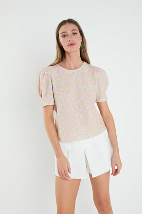 ENGLISH FACTORY - Rainbow Knit Short Sleeve Top - TOPS available at Objectrare