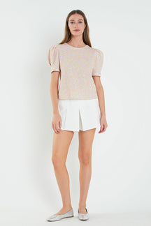 ENGLISH FACTORY - Rainbow Knit Short Sleeve Top - TOPS available at Objectrare