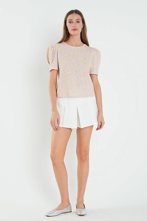 ENGLISH FACTORY - Rainbow Knit Short Sleeve Top - TOPS available at Objectrare