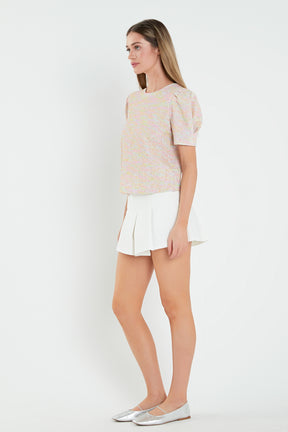 ENGLISH FACTORY - Rainbow Knit Short Sleeve Top - TOPS available at Objectrare