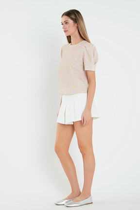 ENGLISH FACTORY - Rainbow Knit Short Sleeve Top - TOPS available at Objectrare