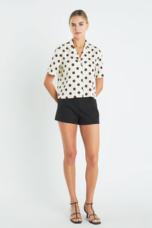 ENGLISH FACTORY - Textured Dots Short Sleeves Shirts - BLOUSES available at Objectrare