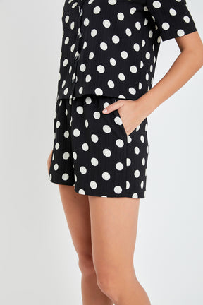 ENGLISH FACTORY - Textured Dots Shorts - SHORTS available at Objectrare
