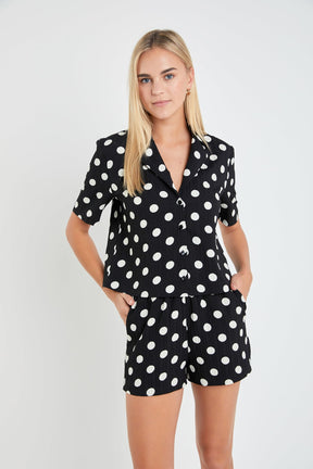 ENGLISH FACTORY - Textured Dots Shorts - SHORTS available at Objectrare