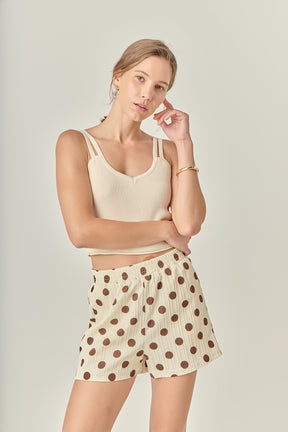 ENGLISH FACTORY - Textured Dots Shorts - SHORTS available at Objectrare