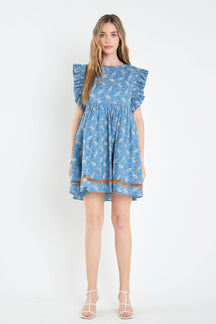 ENGLISH FACTORY - English Factory - Paisley Print Ruffle Sleeve Mini Dress - DRESSES available at Objectrare