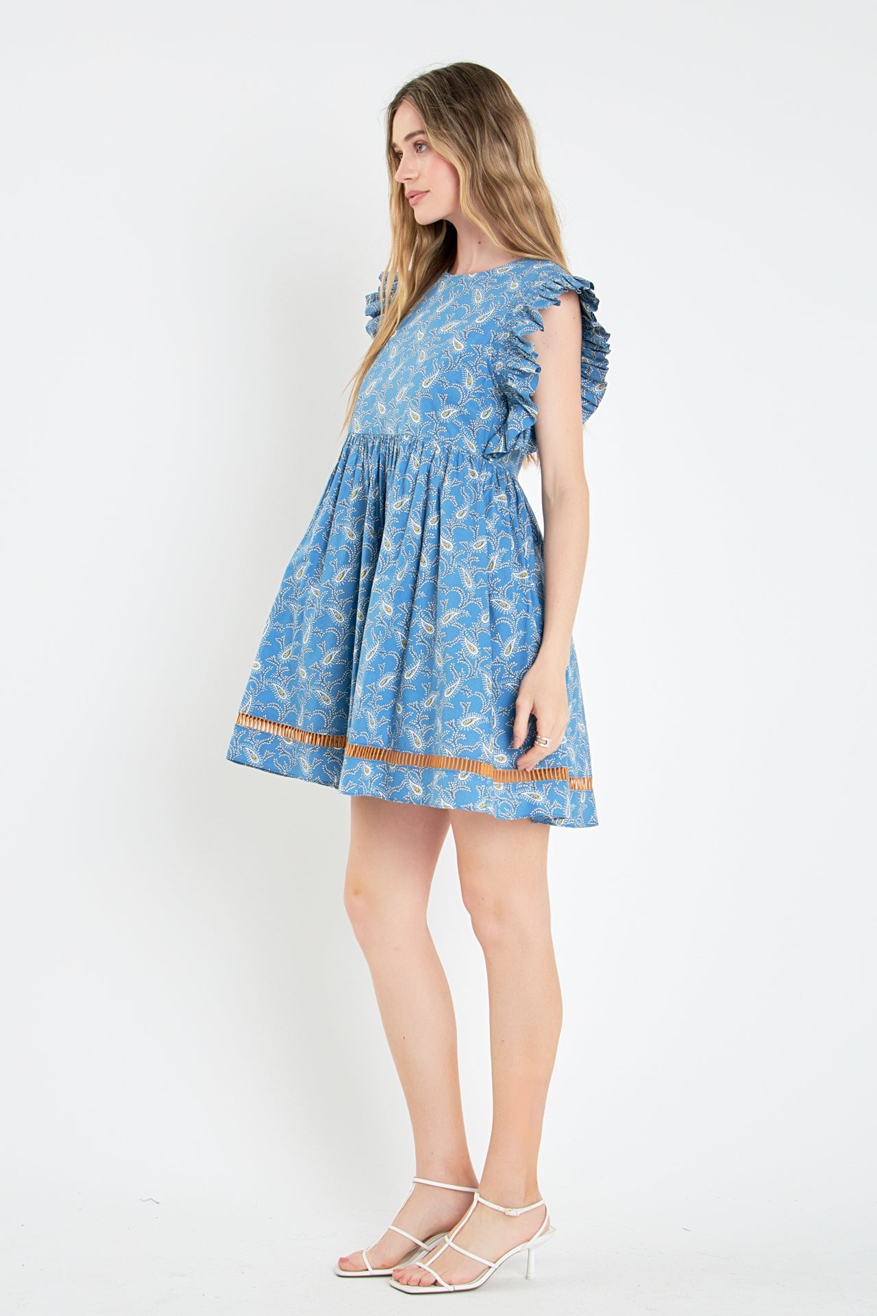 ENGLISH FACTORY - Paisley Print Ruffle Sleeve Mini Dress - DRESSES available at Objectrare