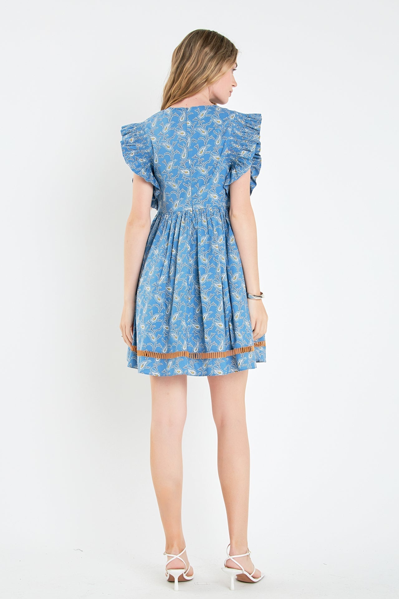 ENGLISH FACTORY - English Factory - Paisley Print Ruffle Sleeve Mini Dress - DRESSES available at Objectrare