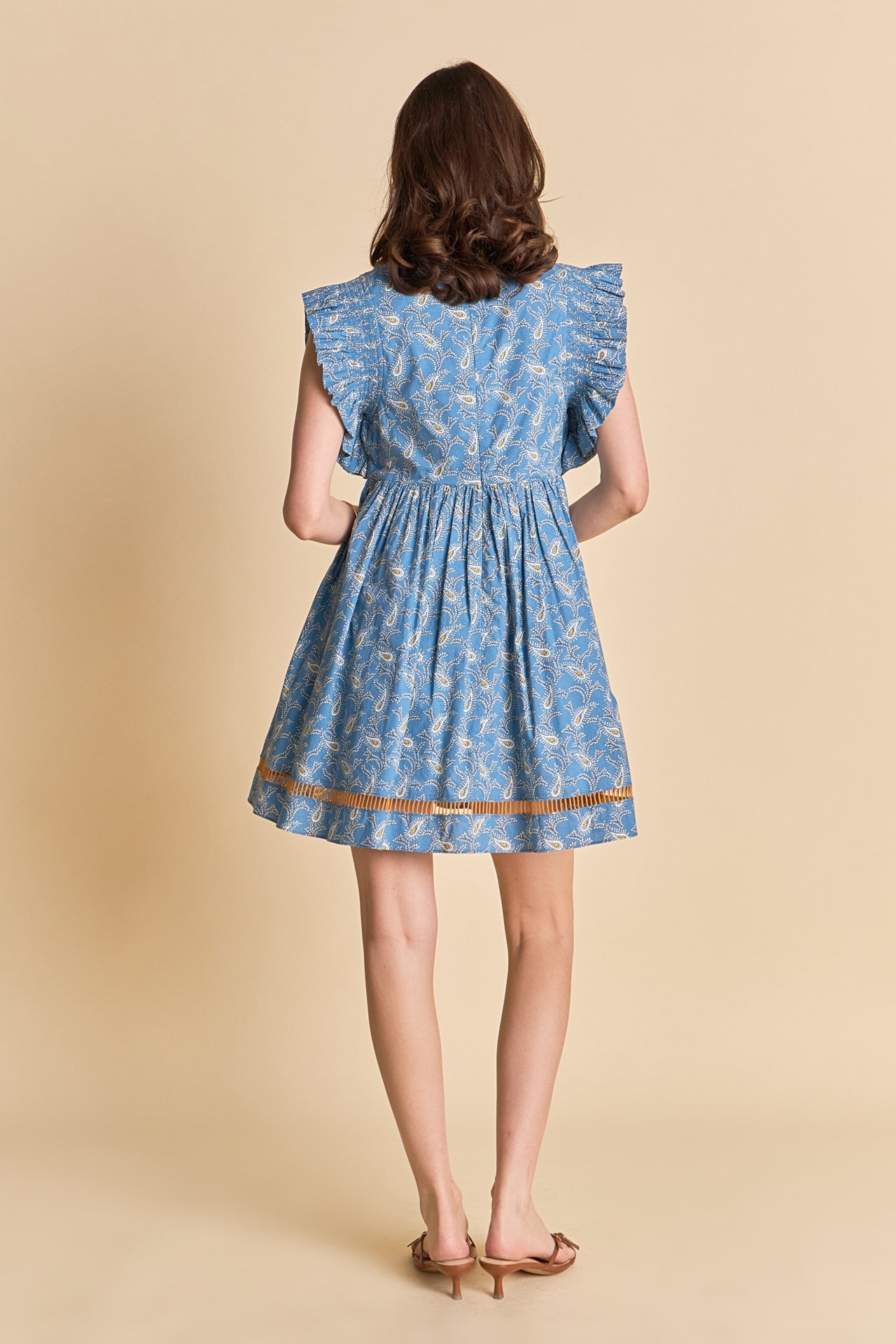 ENGLISH FACTORY - Paisley Print Ruffle Sleeve Mini Dress - DRESSES available at Objectrare