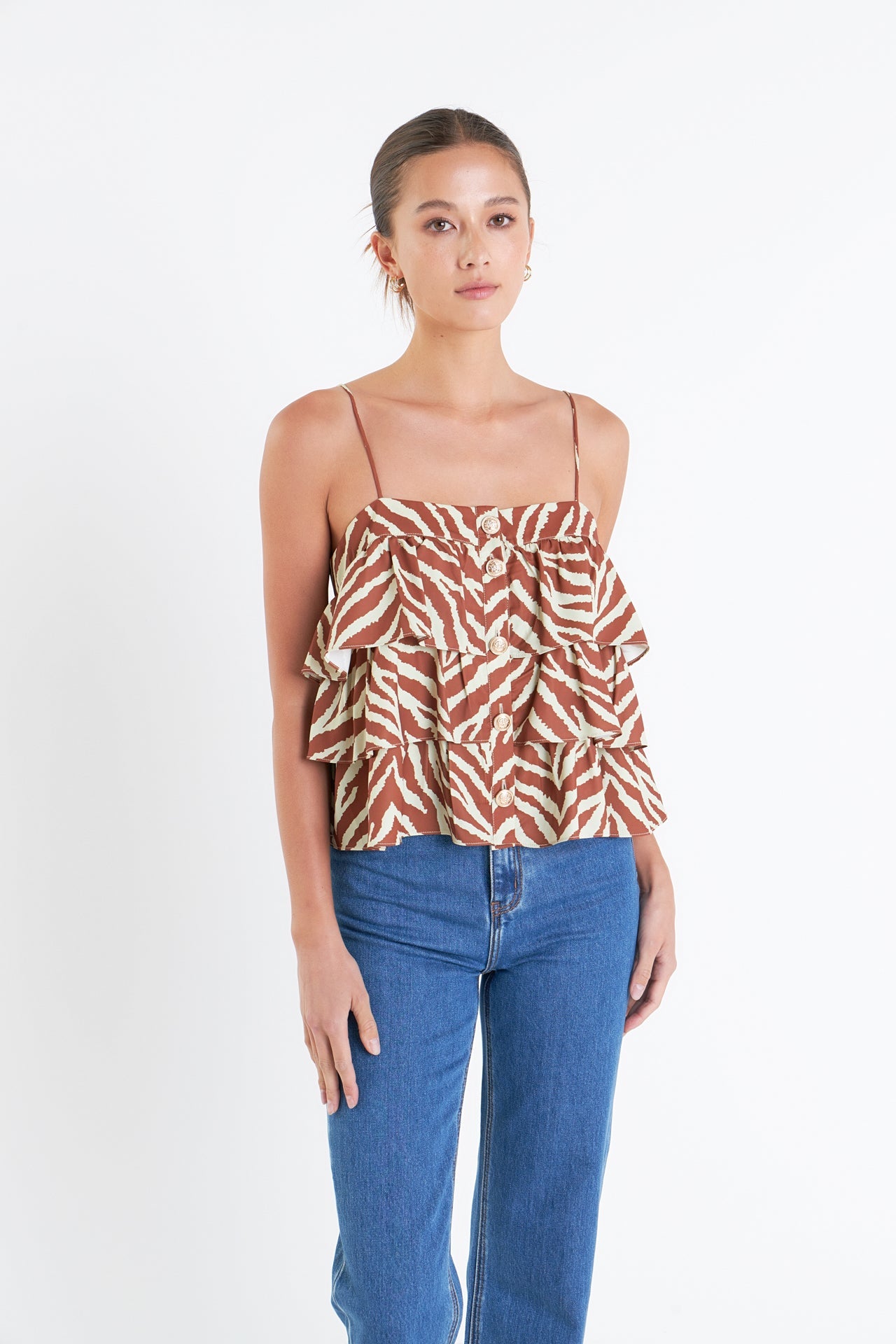 ENGLISH FACTORY - Zebra Print Sleeveless Top - TOPS available at Objectrare