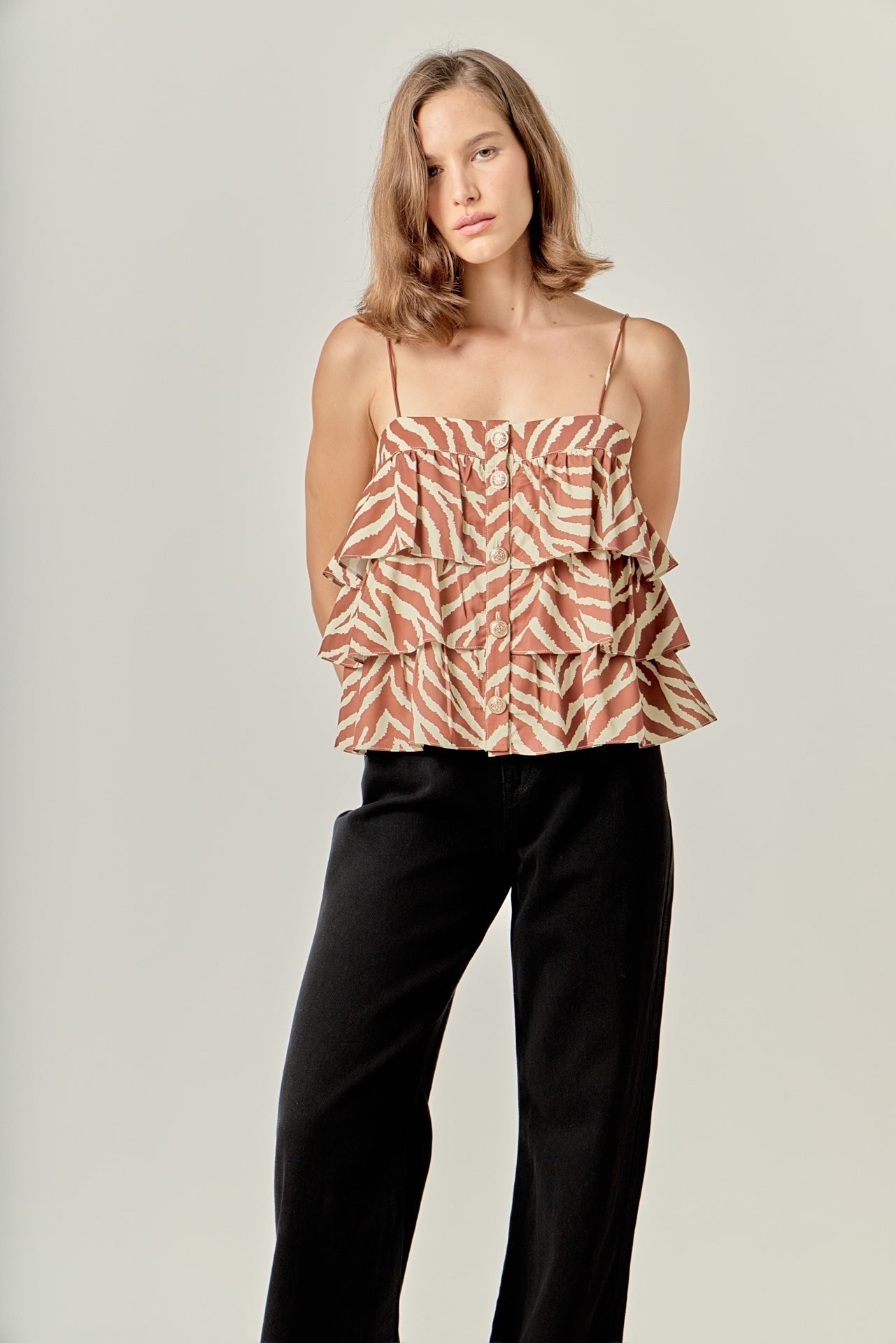 ENGLISH FACTORY - Zebra Print Sleeveless Top - TOPS available at Objectrare